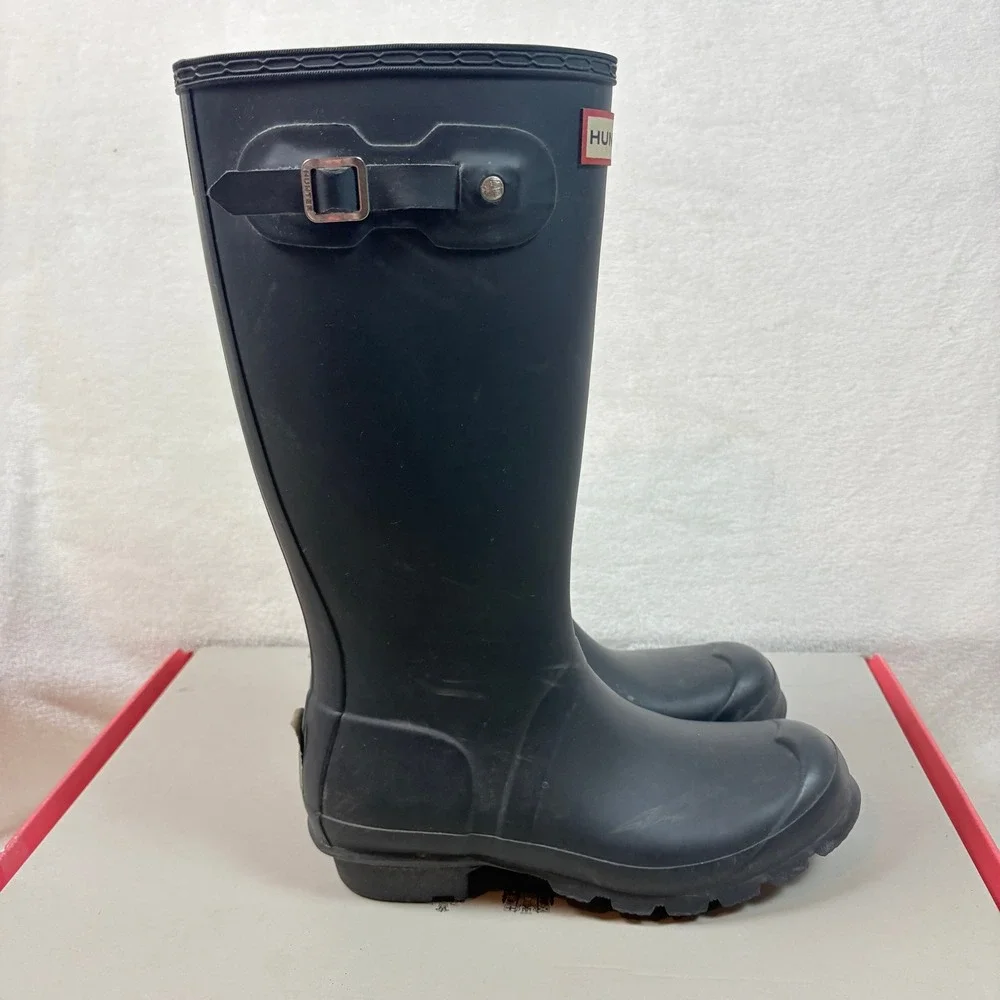 Hunter Rain Boots Kids Size 5 Navy Blue‎ Good Original Kids Matte Waterproof